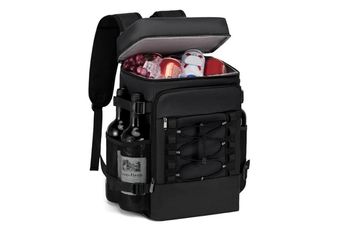 25L Insulated Cooler Backpack Freshness Preservation Backpack - Black