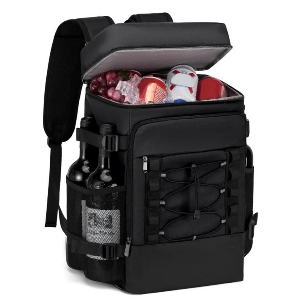 25L Insulated Cooler Backpack Freshness Preservation Backpack - Black