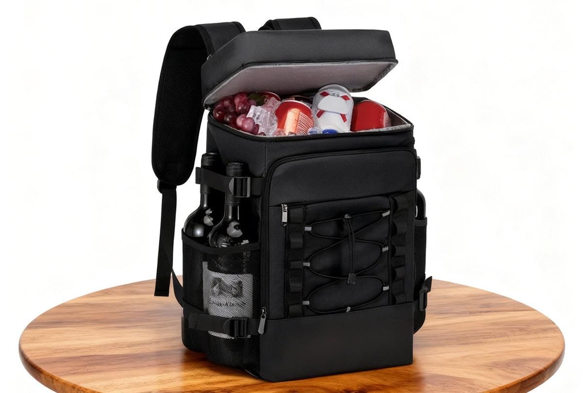 25L Insulated Cooler Backpack Freshness Preservation Backpack - Black