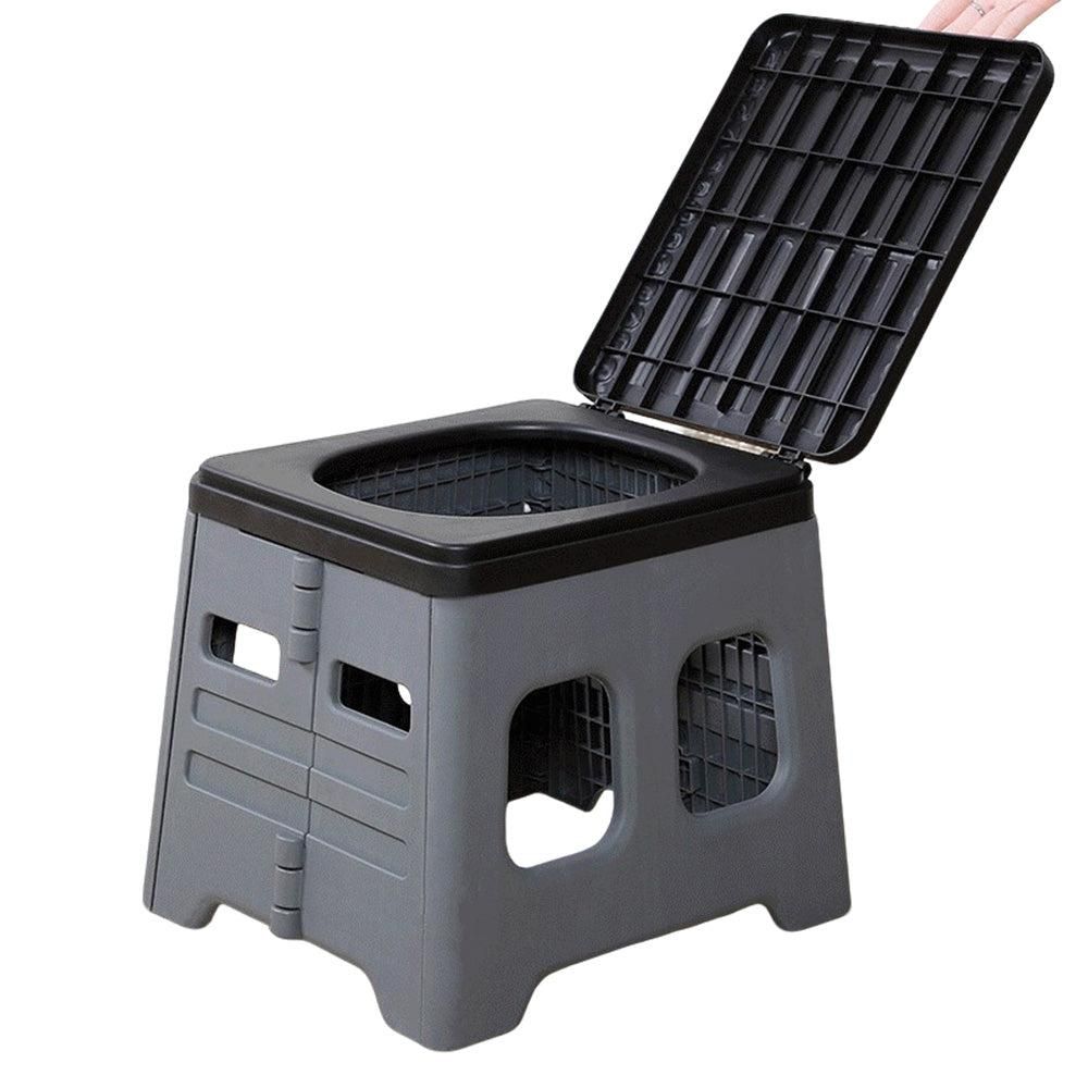 Portable Folding Toilet Seat for Camping and Travel Grey
