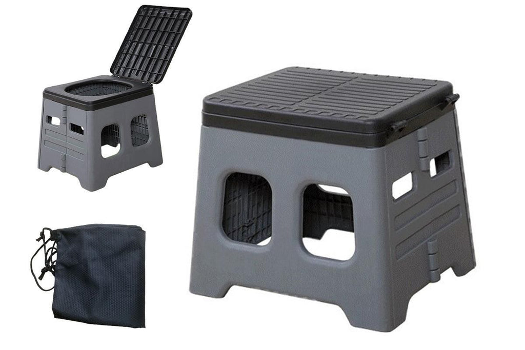 Portable Folding Toilet Seat for Camping and Travel Grey