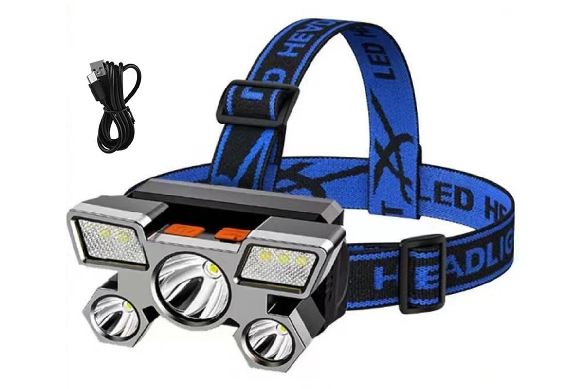 USB Rechargeable LED Headlamp with 4 Modes for Camping Fishing & Outdoor