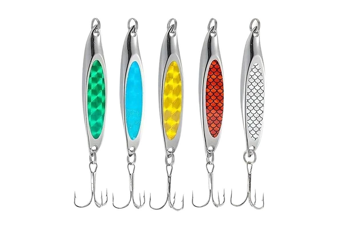 5 Pack Fishing Lure Metal Slugs Slice Spoon Spinner Baits Tackle Mackerel Tailor Lures
