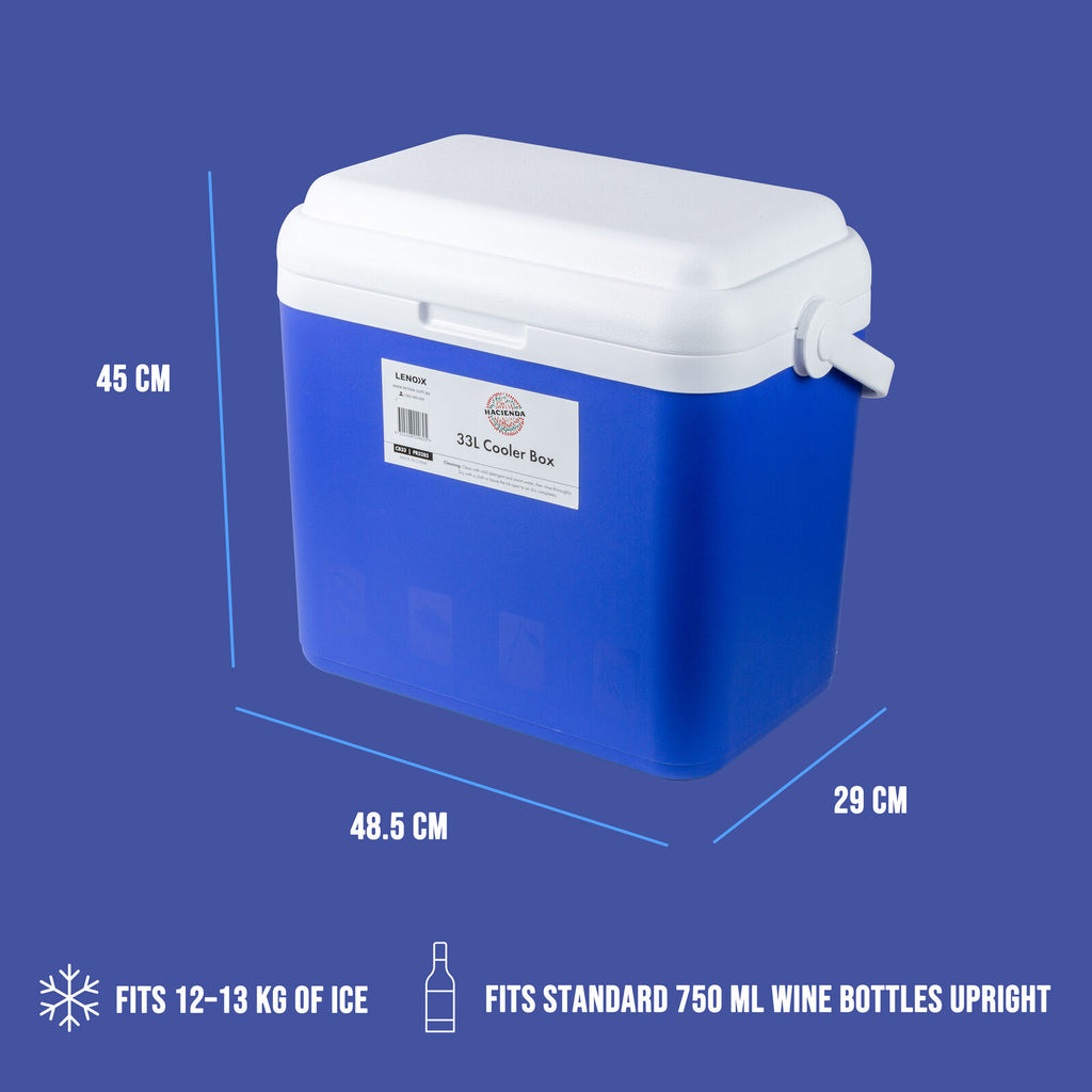 Hacienda 33L Portable Cooler Box Ice Chest for Picnic, Camping, Fishing, Caravan