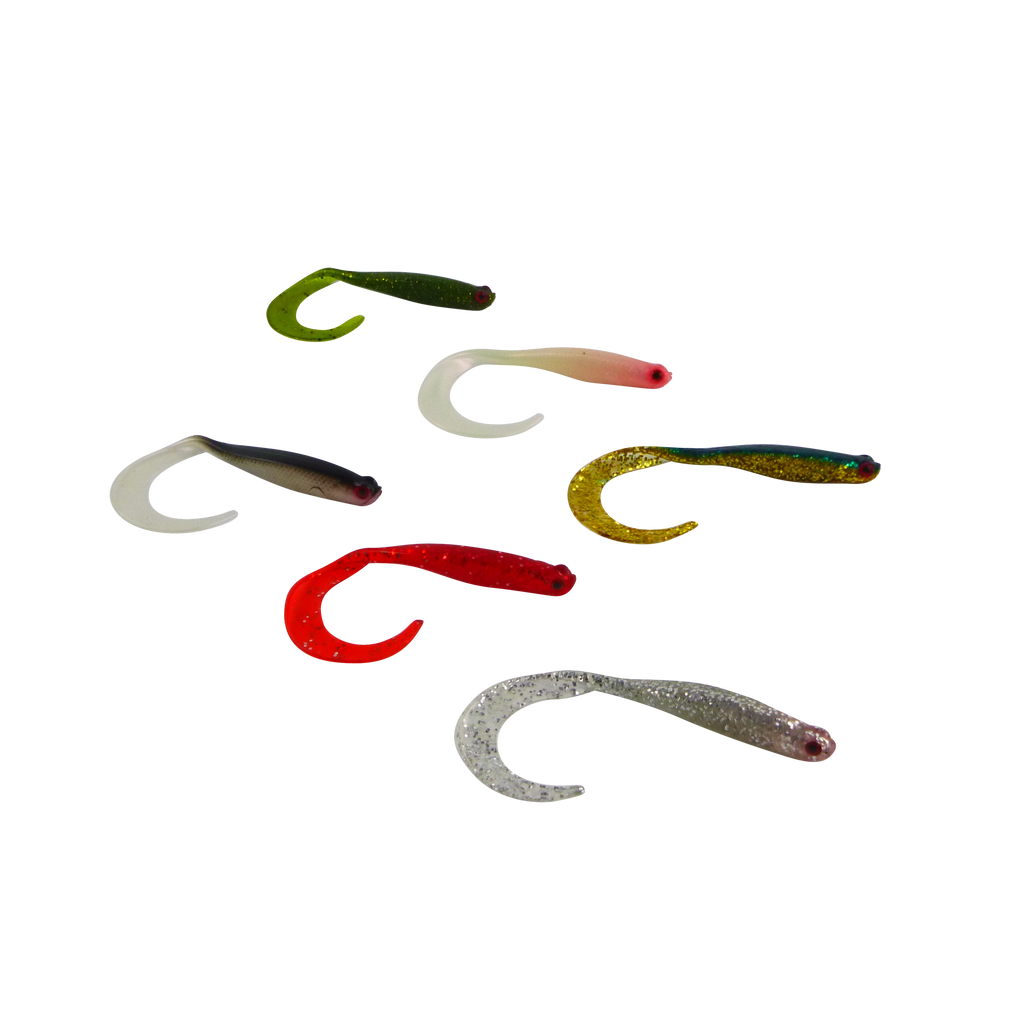 Swimerz 100 mm VTail Soft Plastic Lure Gold Glitter, 5 pack