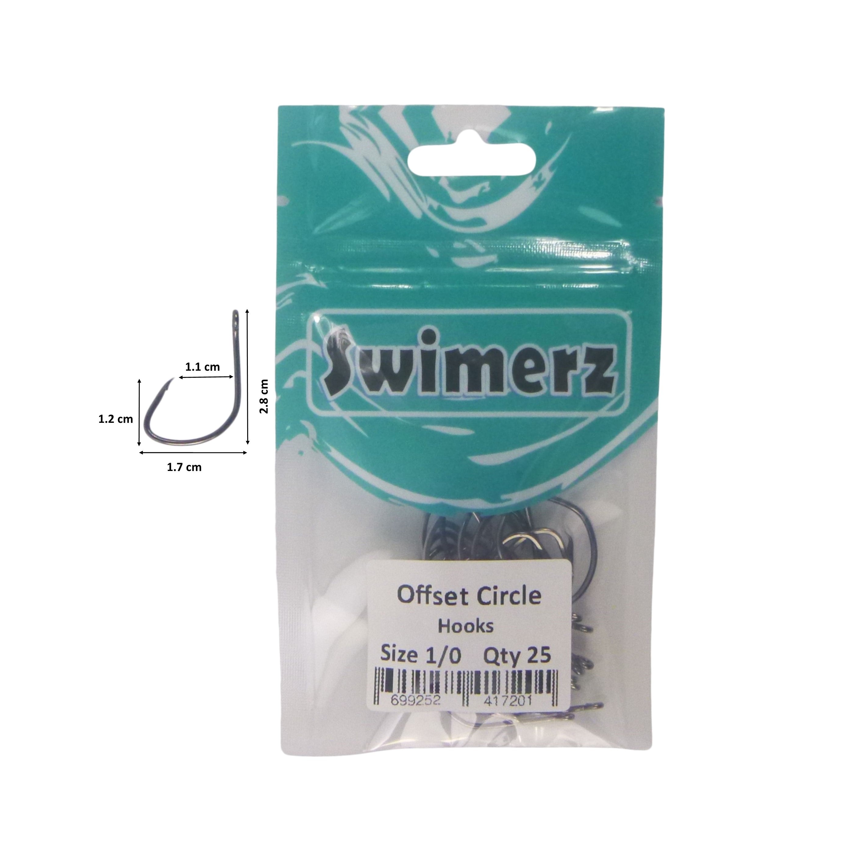 Swimerz 1/0 Offset Circle Hook 25 Pack