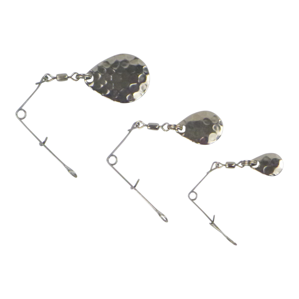Swimerz Jig Spinner, Large, Hammered Nickel, 5 Pack