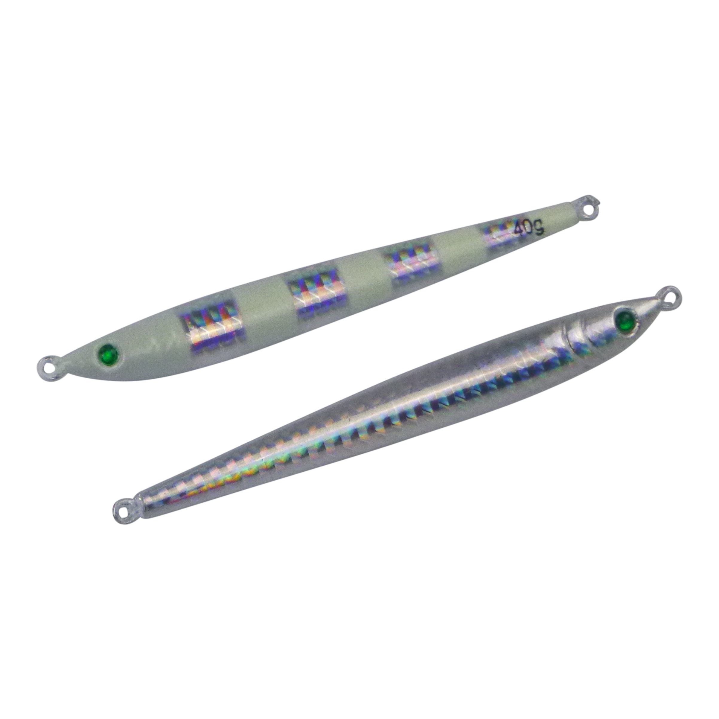 Finesse Pencil Jig 100mm, 40gm, Lumo Silver, 2 pack