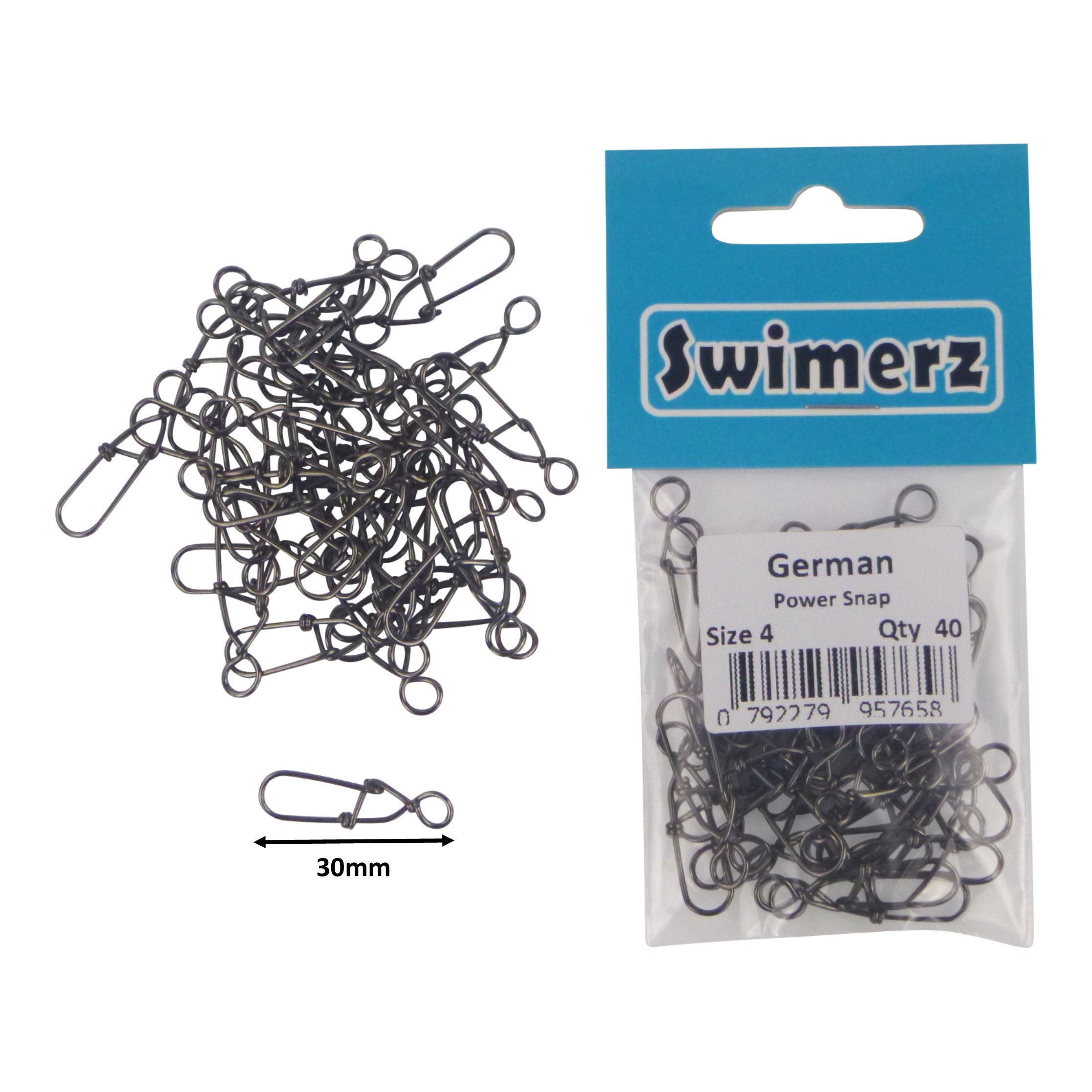 Swimerz German Power Snap, Closed Eye, size 4, 40 pack