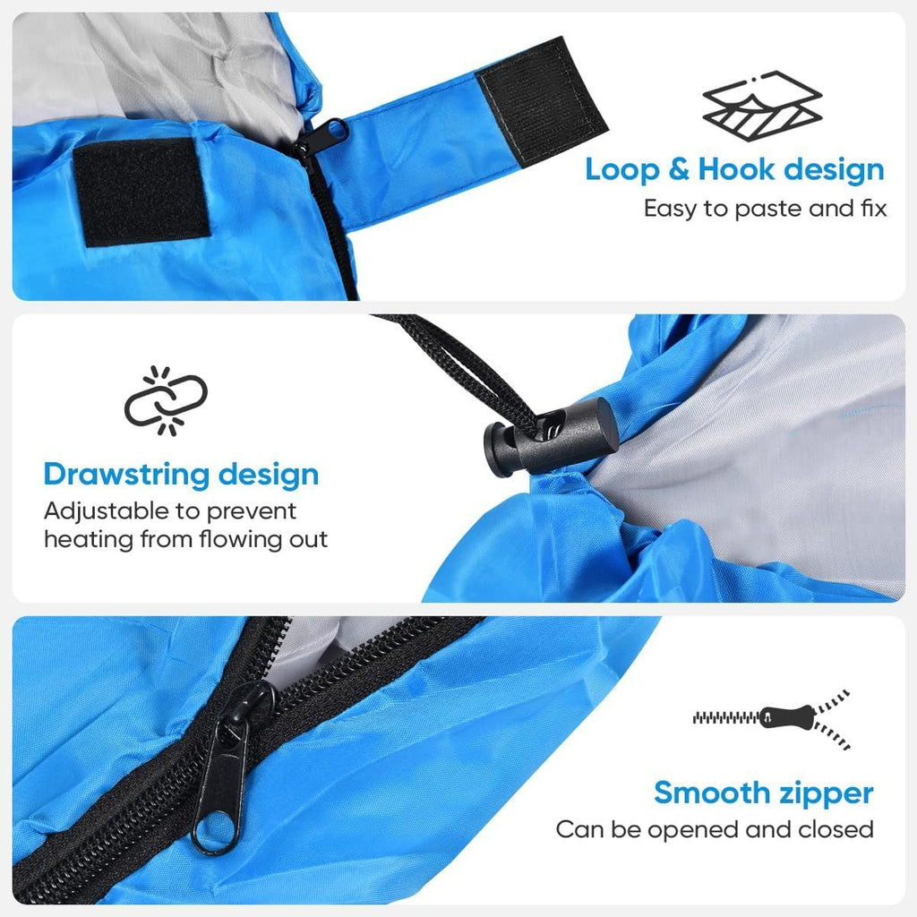 210 x 75cm Beige Portable Envelope Camping Sleeping Bag 1.3kg Thickened Warm Sleeping Bag with Carry Bag, Convertible Blanket Design & 4 Seasons Cold Weather or Warm for Hiking Travel Indoor Outdoor Use