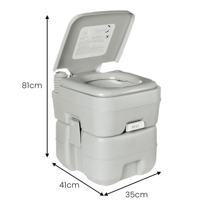 Portable Toilet for Camping, Wallaroo 20Litre Flushing Porta Potty