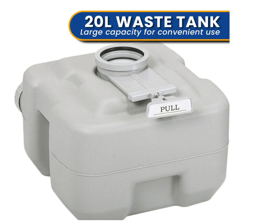Portable Toilet for Camping, Wallaroo 20Litre Flushing Porta Potty